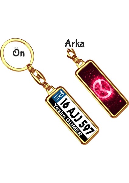 Kişiye Özel Mazda Parıltı Pembe Logo Tema Plaka Anahtarlık