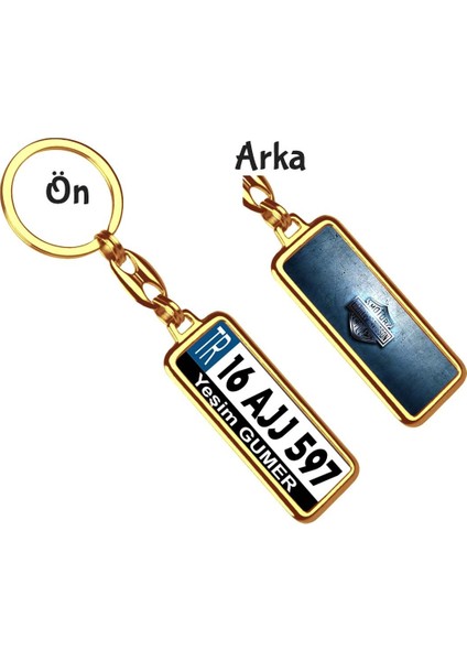 Kişiye Özel Harley Davidson Mavi Vip Logo Tema Plaka Anahtarlık