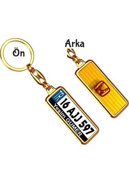 Kişiye Özel Honda Kırmızı Parıltı Logo Tema Plaka Anahtarlık