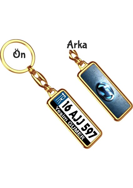 Kişiye Özel Hyundai Mavi Vıp Logo Tema Plaka Anahtarlık