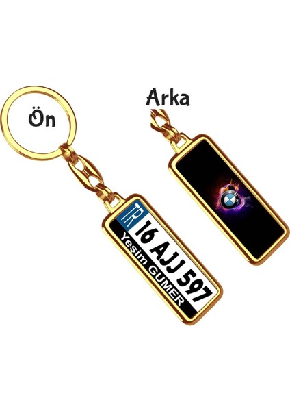 Kişiye Özel Bmw Aşk Logo Tema Plaka Anahtarlık