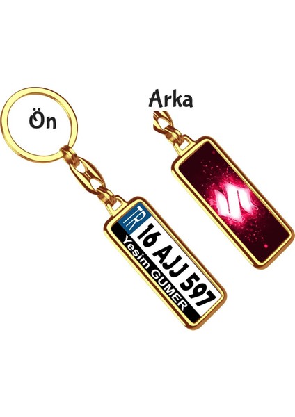 Kişiye Özel Suziki Parıltı Violet Logo Tema Plaka Anahtarlık