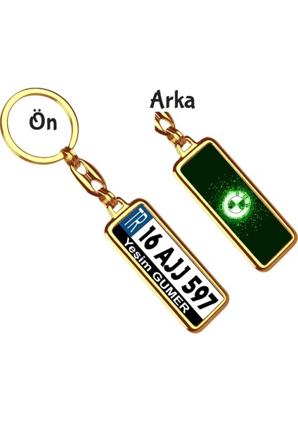 Kişiye Özel Bmw Neon Lights Yeşil Logo Tema Plaka Anahtarlık