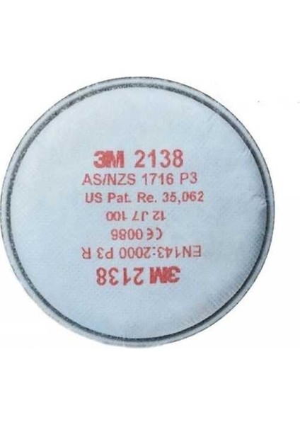 3m 2138 P3 Organik / Ozon Gaz ve Buhar Filtresi (1 Çift)