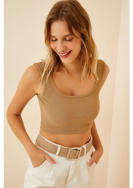 Kaşkorse Kumaş Kolsuz Krop (3 Renk)