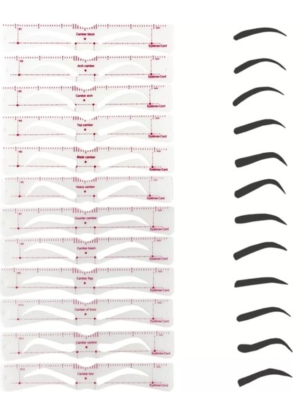 Kolay Kaş Şekillendirici Şablon Kart Kalıp Kolay Kaş Çizim Eyebrow Stencil Kaş Seti