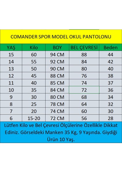 Spor Model Likralı Kanvas Kumaş Okul Pantolonu