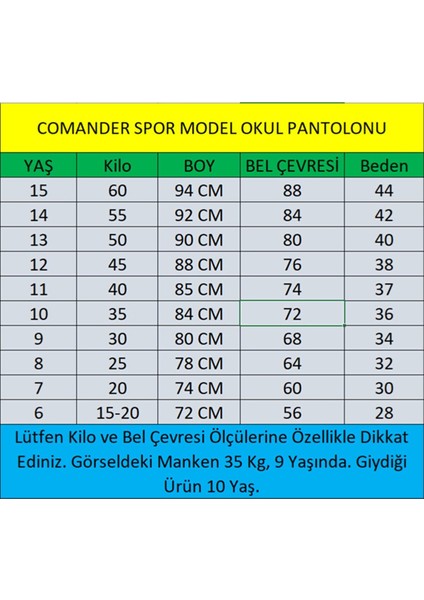 Spor Model Likralı Kanvas Kumaş Okul Pantolonu