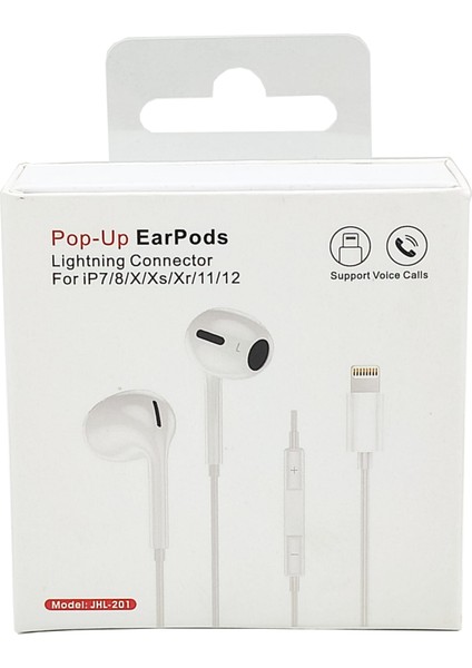 Pop-Up Earpods Lightning Kablolu Kulaklık 7/8/11/12/13 JHL-201