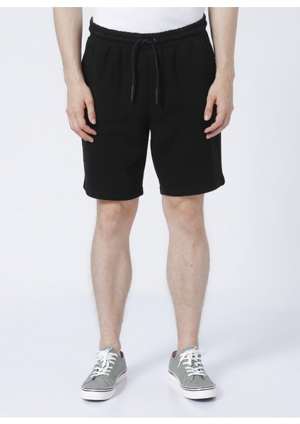22024737_Onsboyner Yüksek Bel Rahat Kalıp Düz Siyah Erkek Sweat Şort fiyatları