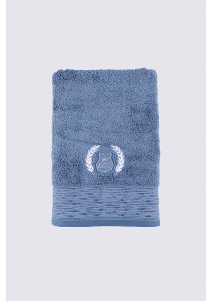 Derin Banyo Havlusu Organik Pamuk Nakışlı Koyu Mavi 80X150 cm fiyatları
