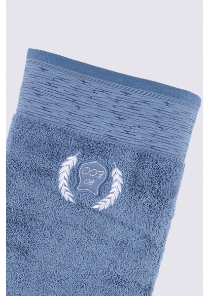 Derin Banyo Havlusu Organik Pamuk Nakışlı Koyu Mavi 80X150 cm modelleri