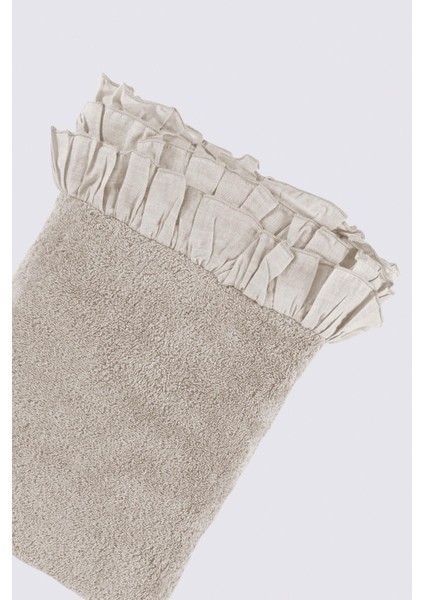Miranda Banyo Havlusu Organik Pamuk Fırfırlı Bej 80X150 cm fırsatları