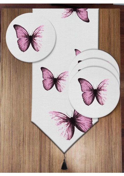 Pembe Kelebekler 6'lı Supla ve Runner Set