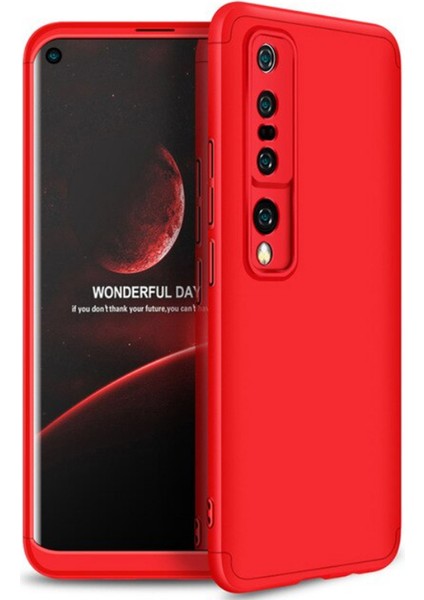 Good Case Xiaomi Mi 10 Pro Için 3 Parçalı Ays Sert Silikon Kapak Kırmızı