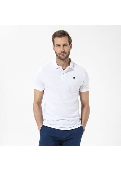 Patriot Dar Kalıp Düz Beyaz Erkek Polo T-Shirt modelleri