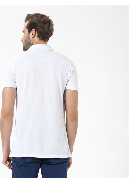 Patriot Dar Kalıp Düz Beyaz Erkek Polo T-Shirt fırsatları