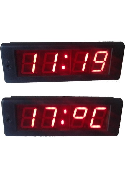 Sanec Dijital Otobüs/minibüs Saat ve Derece (Termometre) (Kasa Ölçüsü: 7X20 Cm)