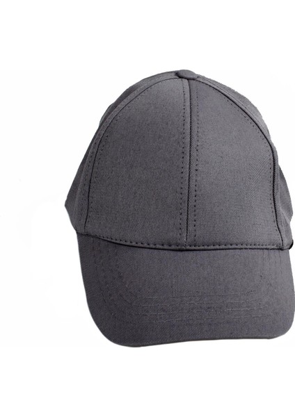 Gri Düz Renk Tasarım Unisex Şapka-Cap