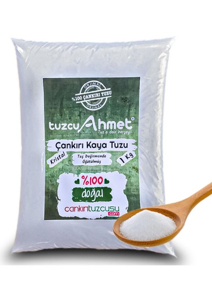 Kristal Çankırı Kaya Tuzu 1 kg Taş Değirmende Öğütülmüş