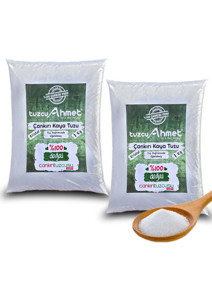 2 Adet 1 kg Kristal Kaya Tuzu