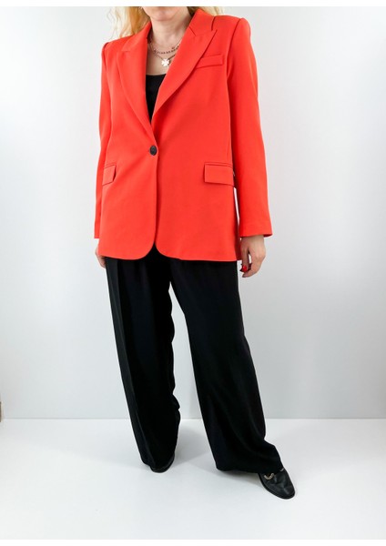 Turuncu Astarlı Blazer Ceket