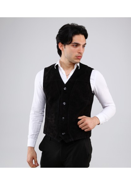 Erkek Hakiki Deri Süet Yelek modelleri