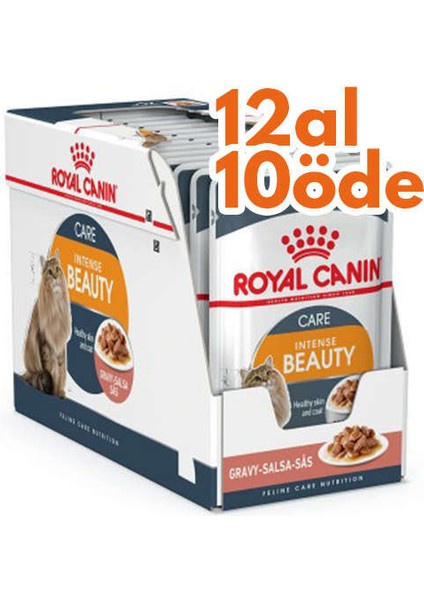 Pouch Gravy Intense Beauty Kedi Maması 85 gr - Box - 12 Al 10 Öde
