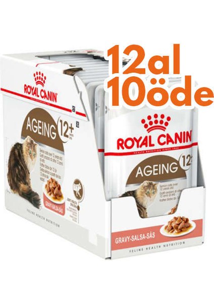 Pouch Gravy Ageing +12 Yaşlı Kedi Yaş Maması 85 gr - Box - 12 Al 10 Öde