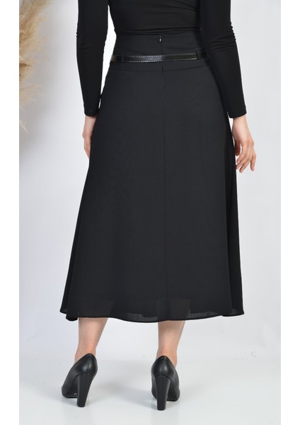 line Bayan Baharlık Astarlı Etek 755 Etamin Desen Siyah fırsatları