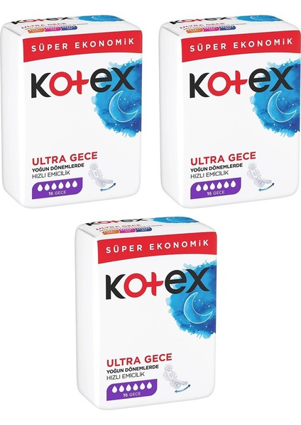Ultra Quadro Süper Eko Gece 16' Lı 3 Paket