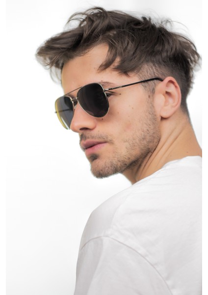 Damla Unisex Gümüş Siyah Güneş Gözlüğü Polarize