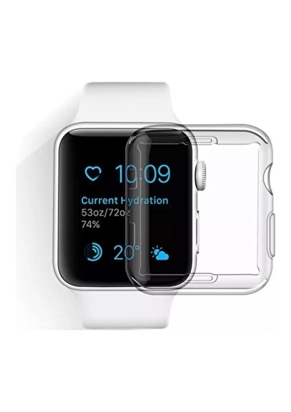 Apple Watch Uyumlu 1 2 3 4 5 6 Se Serisi ( 38MM ) 360 Tam Koruma Şeffaf Silikon Kılıf fiyatları