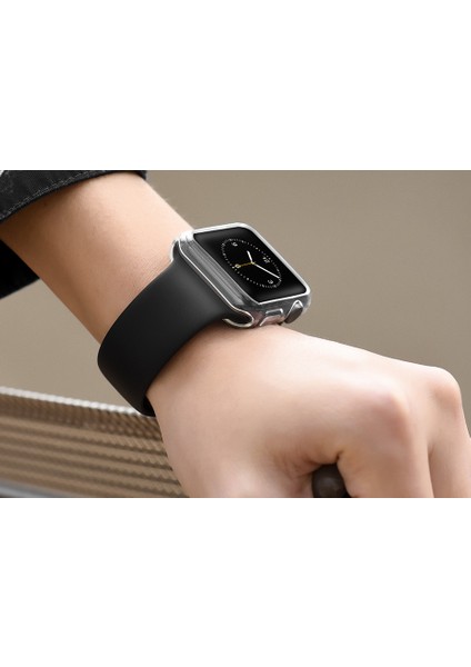 Apple Watch Uyumlu 1 2 3 4 5 6 Se Serisi ( 38MM ) 360 Tam Koruma Şeffaf Silikon Kılıf modelleri