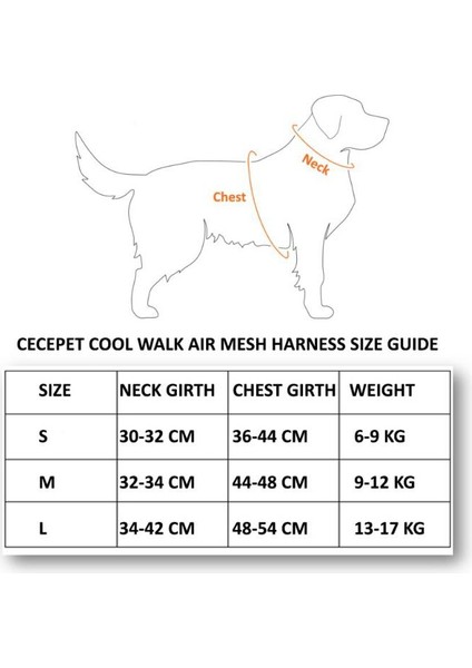 Cece Pet  Cool Walk Air Mesh Lacivert Köpek Göğüs Tasması Small