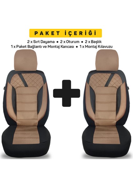 Oto Pandami Seat Leon 3 5f 2012 Uyumlu 1+1 Taba Tay Tüyü Koltuk Kılıfı TT767