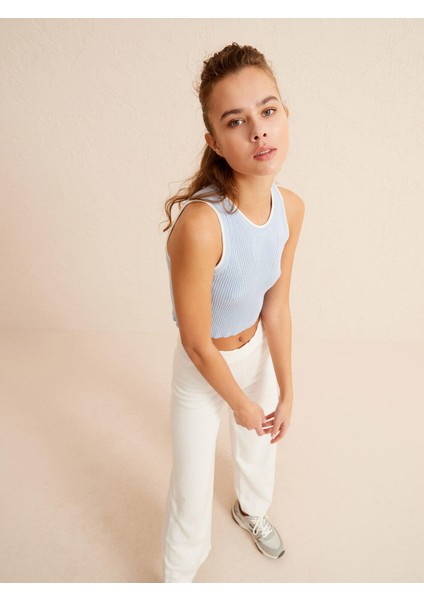 Yuvarlak Yaka Pamuklu Slim Fit Triko Atlet