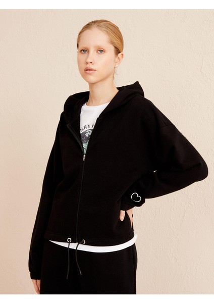%100 Pamuk Kapüşonlu Oversize Sweatshirt