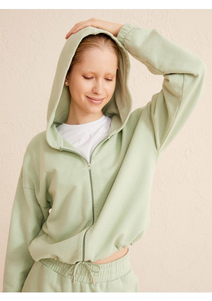 %100 Pamuk Kapüşonlu Oversize Sweatshirt
