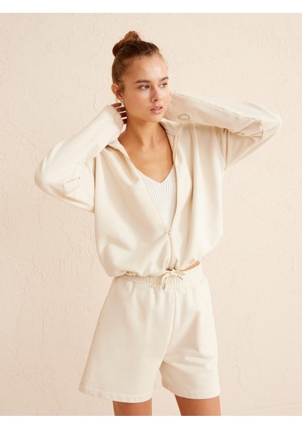 %100 Pamuk Kapüşonlu Oversize Sweatshirt
