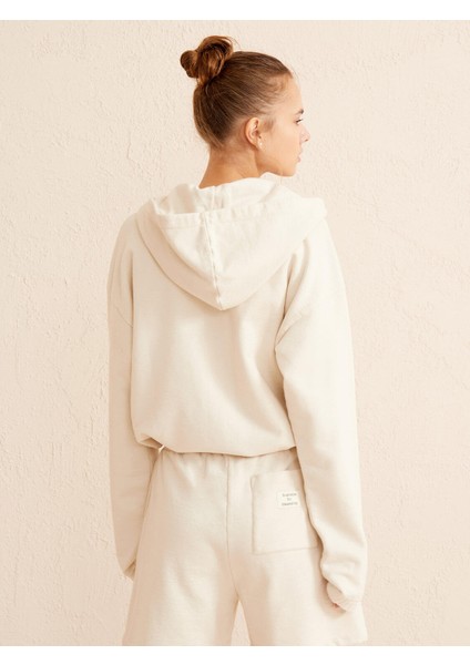 %100 Pamuk Kapüşonlu Oversize Sweatshirt