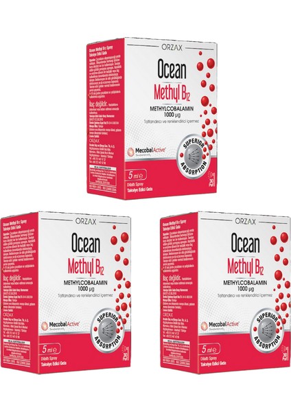 Ocean Methyl B12 1000 Mg Sprey / 5ml 3 Adet