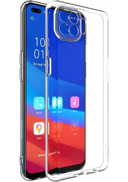 Oppo Reno4 Lite Kılıf Kamera Korumalı Silikon Şeffaf Arka Kapak