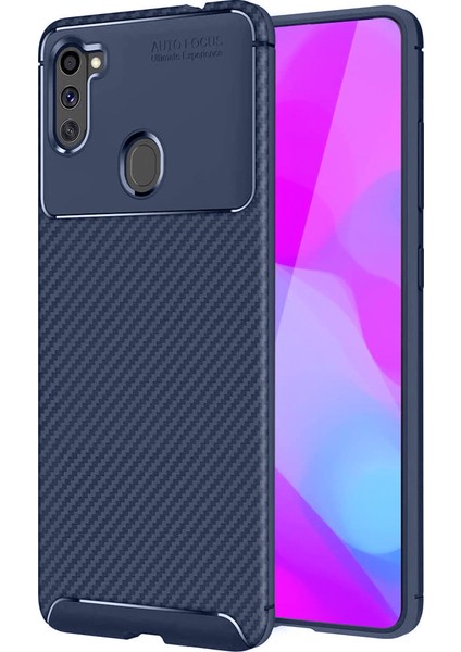 Samsung Galaxy A11 (A115) Kılıf Focus Carbon Desen Silikon Arka Kapak