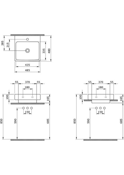 Bocchi Scala Tezgah Üstü Lavabo 48 cm Mat Yasemin 1076-007-0126