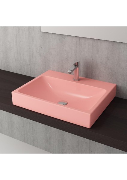 Bocchi Scala Tezgah Üstü Lavabo 60 cm Mat Somon 1077-032-0126