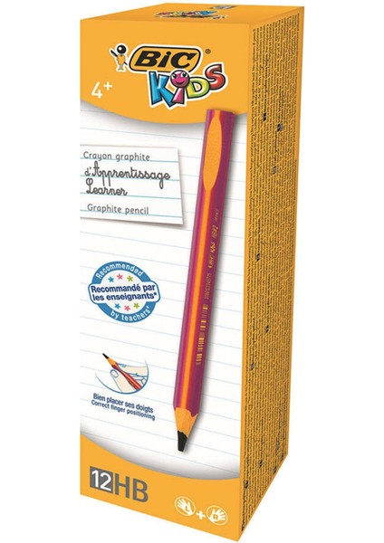 Bic Kids Evolution 919263 Üçgen Jumbo Başlangıç Kurşun Kalem Pembe 12'li Paket
