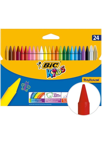 Bic Plastidecor 8297721 Silinebilir Pastel Boya 24'lü Paket