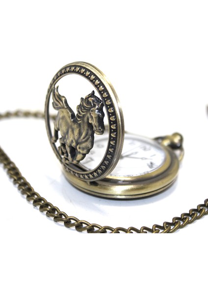 Quartz Zincirli Askılı Atlı Modelli Antik Köstekli Saat modelleri