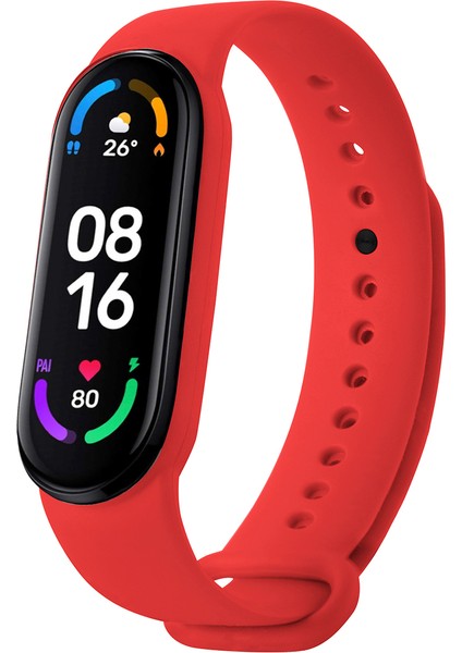 Xiaomi Mi Band 5 ve Mi Band 6 Uyumlu Yüksek Kalite Silikon Kordon